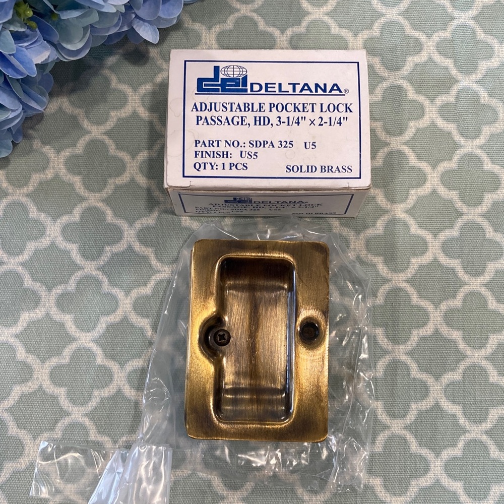 Deltana Solid Brass Antique Finish Pocket Door Pull Passage NEW